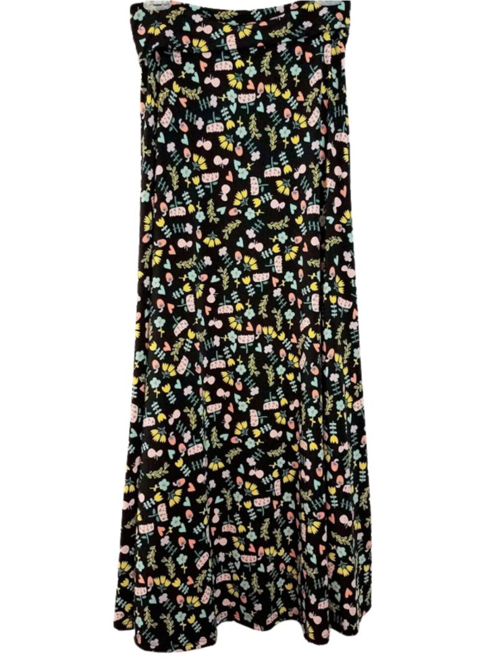 LULAROE Black Floral Multi-Colored Maxi Skirt - Women's Size XS